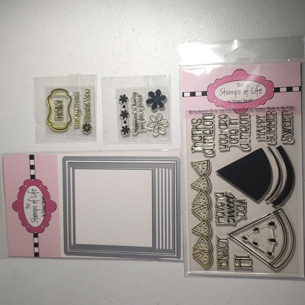 The Stamps Of Life Watermelon 2 Stamp, Instant Camera Photo Die, Flowers & Words